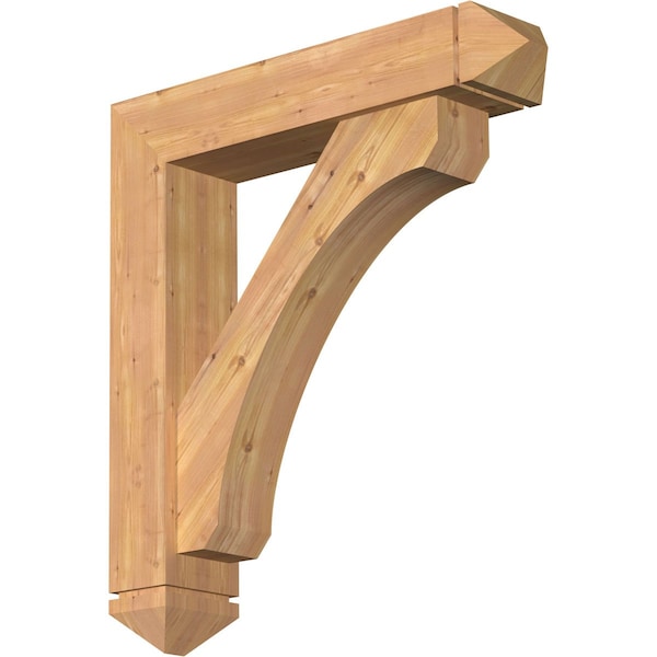 Ekena Millwork Legacy Arts and Crafts Smooth Bracket w/ Offset Brace, Western Red Cedar, 7 1/2"W x 36"D x 40"H BKT0806X36X40LEC03SWR - main